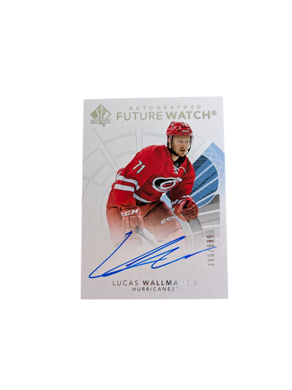 2017-18 Upper Deck Future Watch Carolina Hurricanes Lucas Wallmark 096/999 Auto card