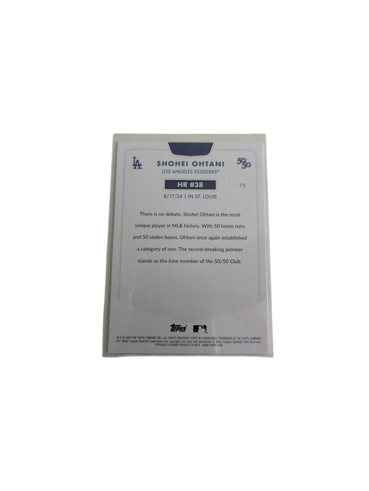 2024 Topps Los Angeles Dodgers Shohei Ohtani 50/50 HR #38 Card