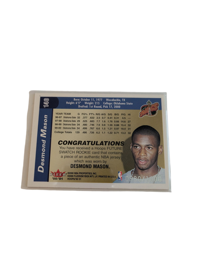 2000 Fleer Rookie Future Swatch Seattle Super Sonics Desmond Mason Patch Card