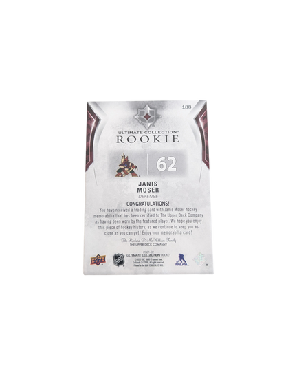 2022 Upper Deck Ultimate Collection Phoenix Coyotes Janis Moser Patch Rookie Card