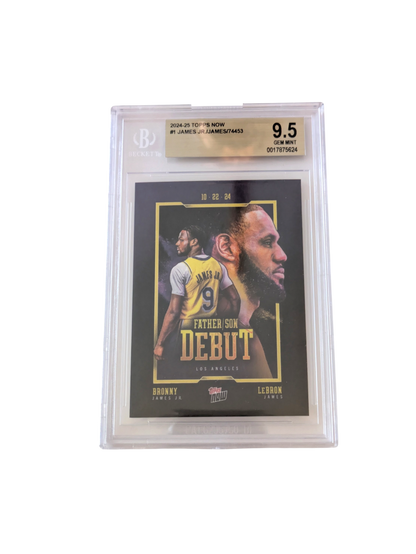 2024 Topps Now Bronny LeBron James Father & Son DEBUT Beckett 9.5 Card