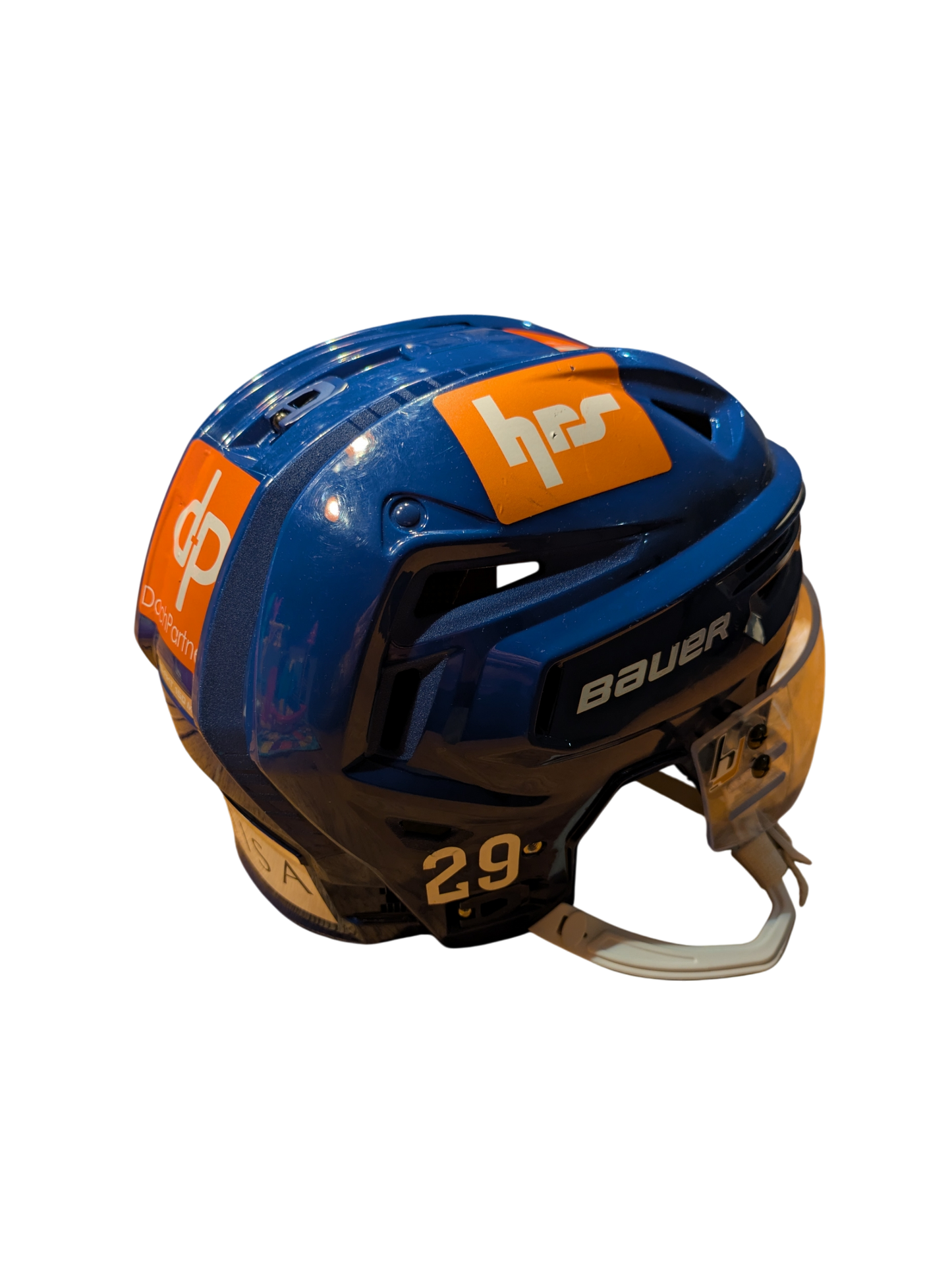 2024-25 ZSC Lions Game Worn Hockey Helmet of Daniil Ustinkov