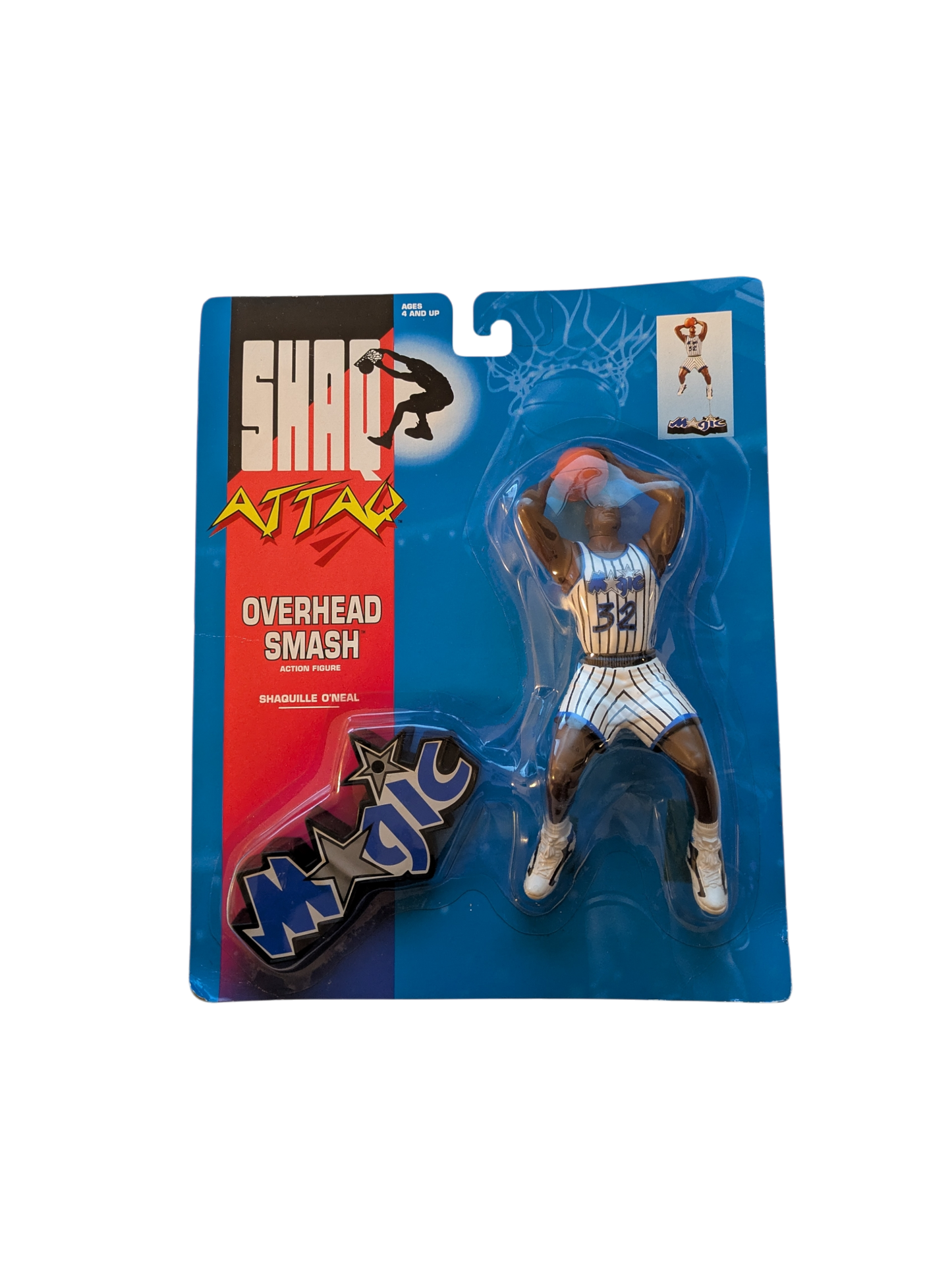 1993 Kenner Shaq Attaq Orlando Magic Shaquille O'Neal Overhead Smash Action Figure