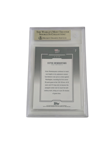 2024 Topps Now Victor Wembanyama 50 Points Beckett 9.5 Card