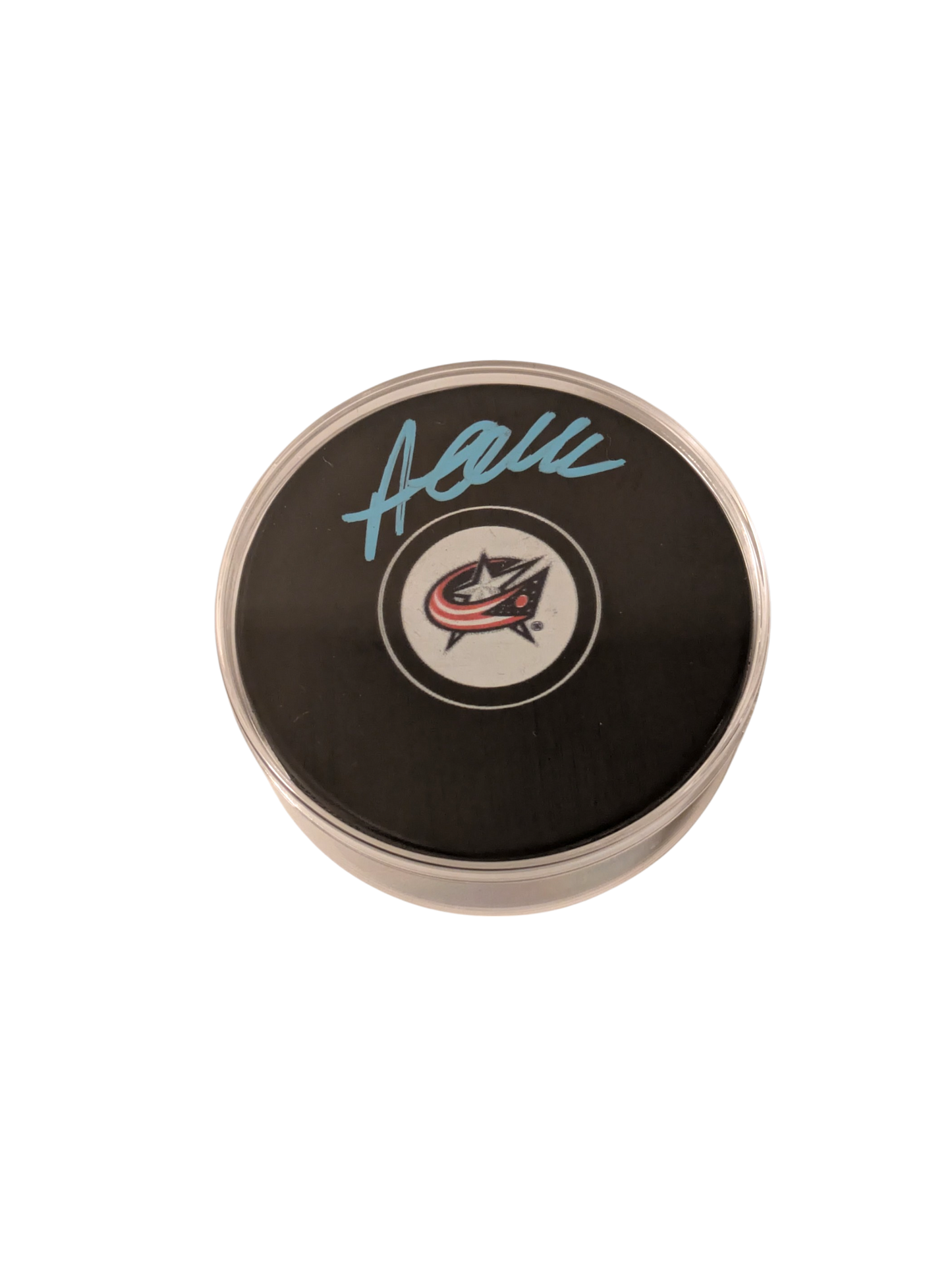Columbus Blue Jackets Alexandre Texier signed NHL Puck