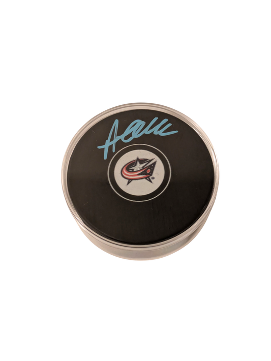Columbus Blue Jackets Alexandre Texier signed NHL Puck