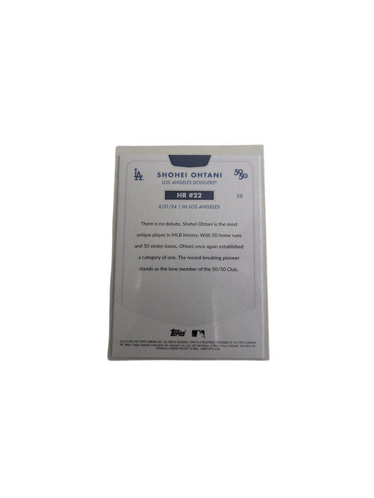 2024 Topps Los Angeles Dodgers Shohei Ohtani 50/50 HR #22 Card