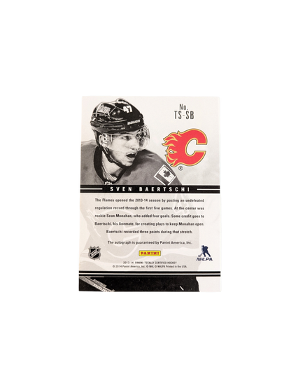 2013 Panini Totally Certified Calgary Flames Sven Baertschi Auto Rookie card