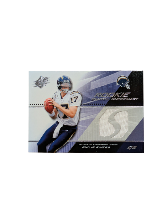 2004 Upper Deck Rookie Swatch Supremacy San Diego Charges Philip Rivers  Game Worn Patch card