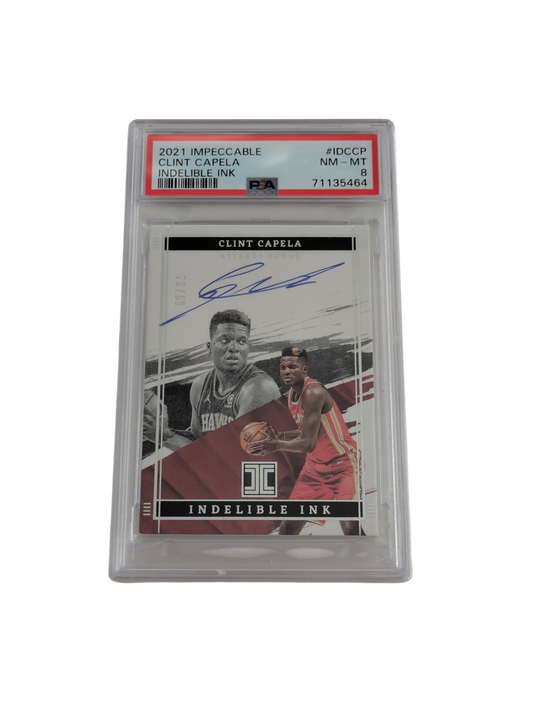 2021 Panini Impeccable Indelible Ink Clint Capela 73/99 Auto Card PSA 8