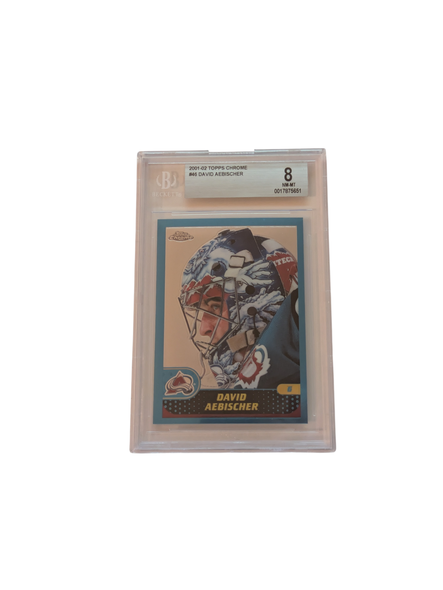 2001 Topps Chrome Colorado Avalanche David Aebischer #46 Beckett card