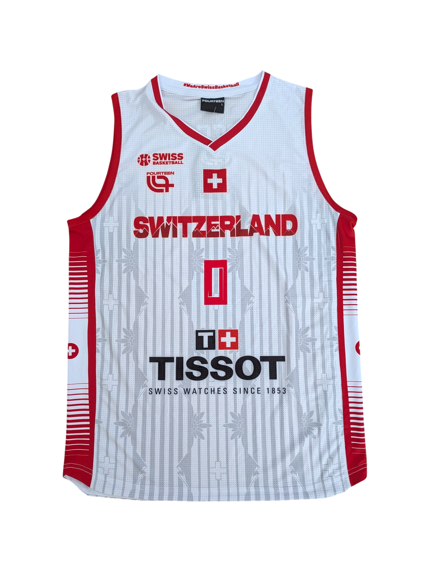 Switzerland National Team Dayan Nessah signed White Basketball Jersey