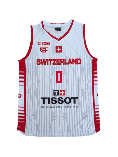 Switzerland National Team Dayan Nessah signed White Basketball Jersey
