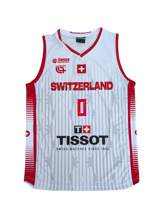 Switzerland National Team Dayan Nessah signed White Basketball Jersey