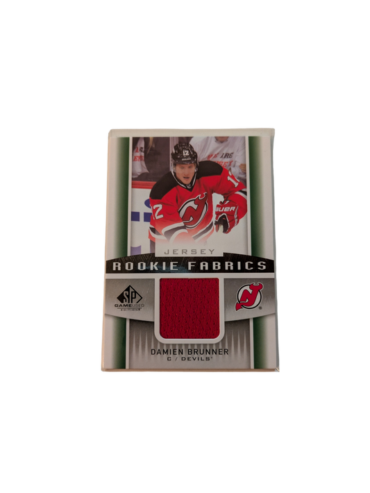 2013 Upper Deck Rookie Fabrics New Jersey Devils Damien Brunner Jersey Patch card