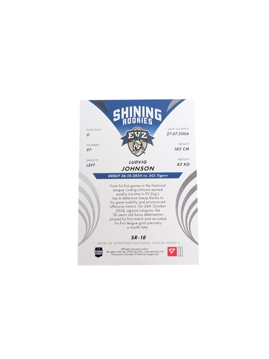 2025 SportZoo National League Shining Rookiers Zug Ludwig Johnson 31/69 card