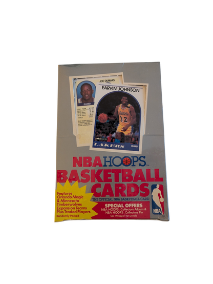 1989 NBA Hoops Basketball Cards Magic Johnson Cover Hobby Box