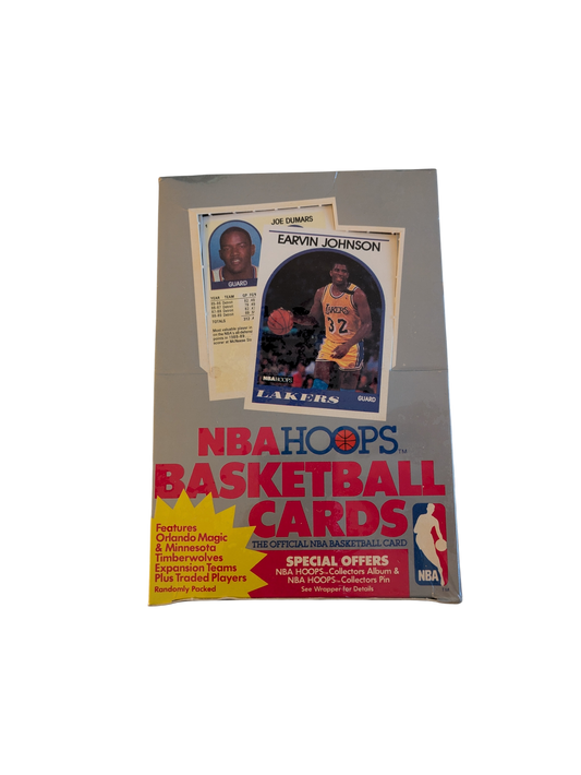 1989 NBA Hoops Basketball Cards Magic Johnson Cover Hobby Box