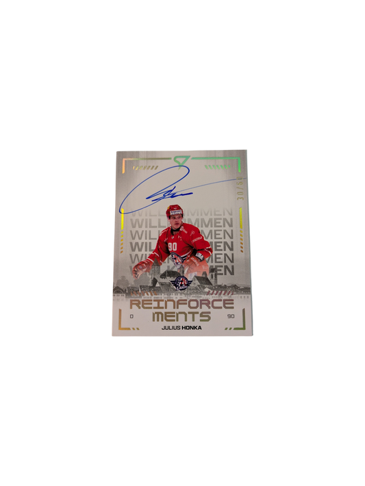 2026 SportZoo National League Reinforcements Rapperswil Julius Honka Base + 30/60 Auto card