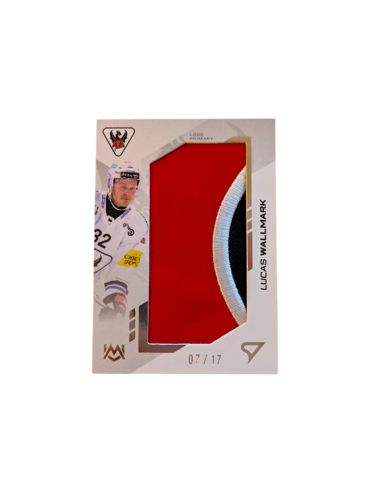 2024 SportZoo National League Fribourg Gotteron Lucas Wallmark Logo Patch 07/17 card