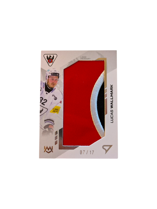 2024 SportZoo National League Fribourg Gotteron Lucas Wallmark Logo Patch 07/17 card
