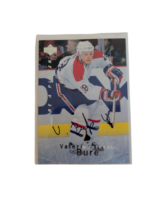 1996 Upper Deck Be a Player Montreal Canadiens Valeri Bure Auto Card
