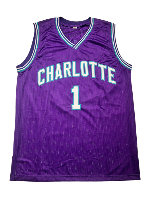 Charlotte Hornets Muggsy Bogues NBA signed Custom Jersey