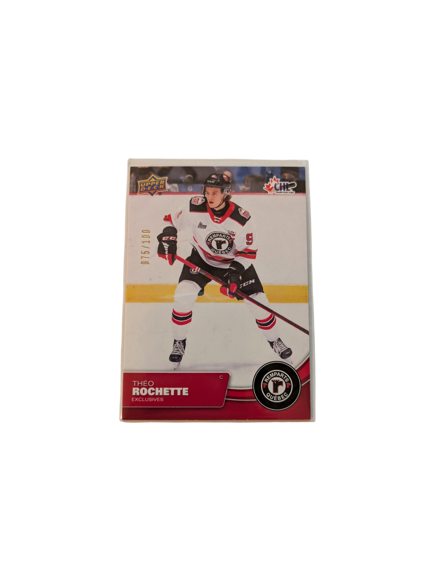 2021 Upper Deck Exclusives Quebec Remparts Theo Rochette 075/100 card