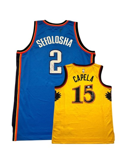 Thabo Sefolosha v Clint Capela NBA signed Jersey Bundle