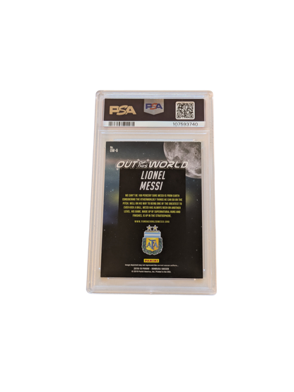 2018 Panini Donruss Lionel Messi Out of this World PSA Card