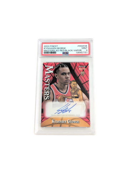 2024 Topps Finest Masters Au Red Black Vapor Kyshawn George 02/10 Auto Card PSA 9