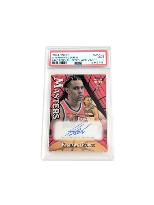 2024 Topps Finest Masters Au Red Black Vapor Kyshawn George 02/10 Auto Card PSA 9
