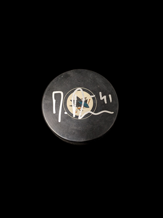 San Jose Sharks Mirco Mueller signed NHL Puck