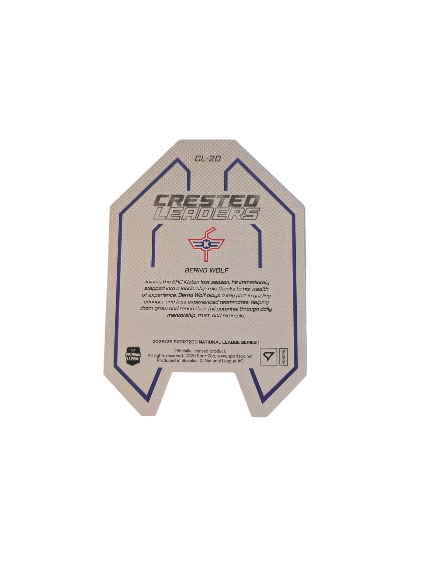 2026 SportZoo National League Crested Leaders Kloten Bernd Wolf 20/65 card