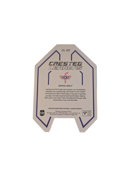2026 SportZoo National League Crested Leaders Kloten Bernd Wolf 20/65 card