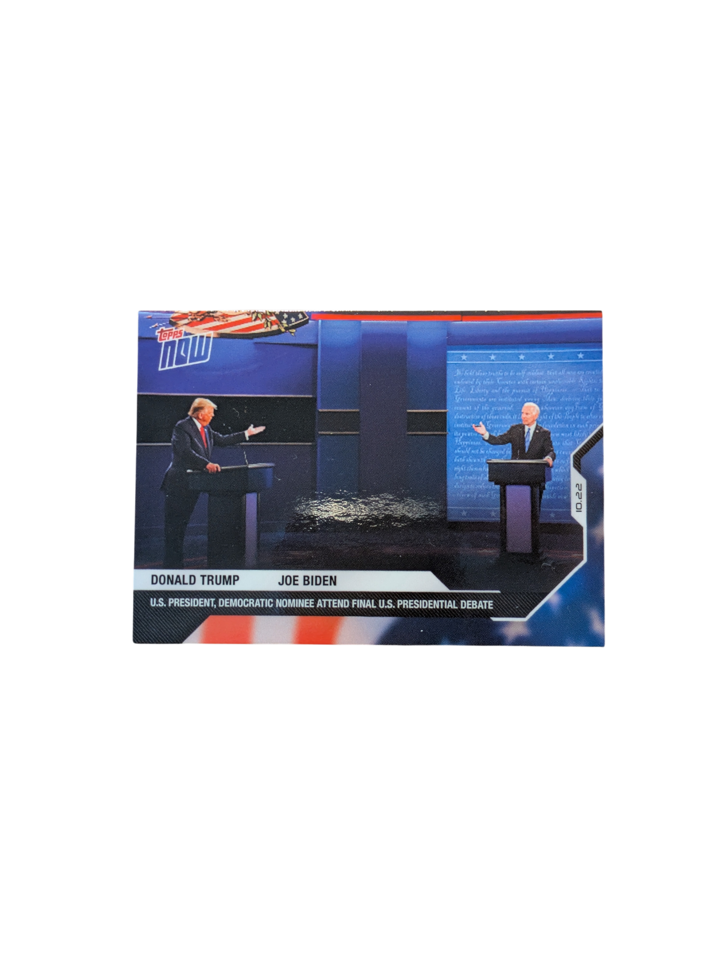 2020 Topps Now Presidential Debate Trump v Biden card