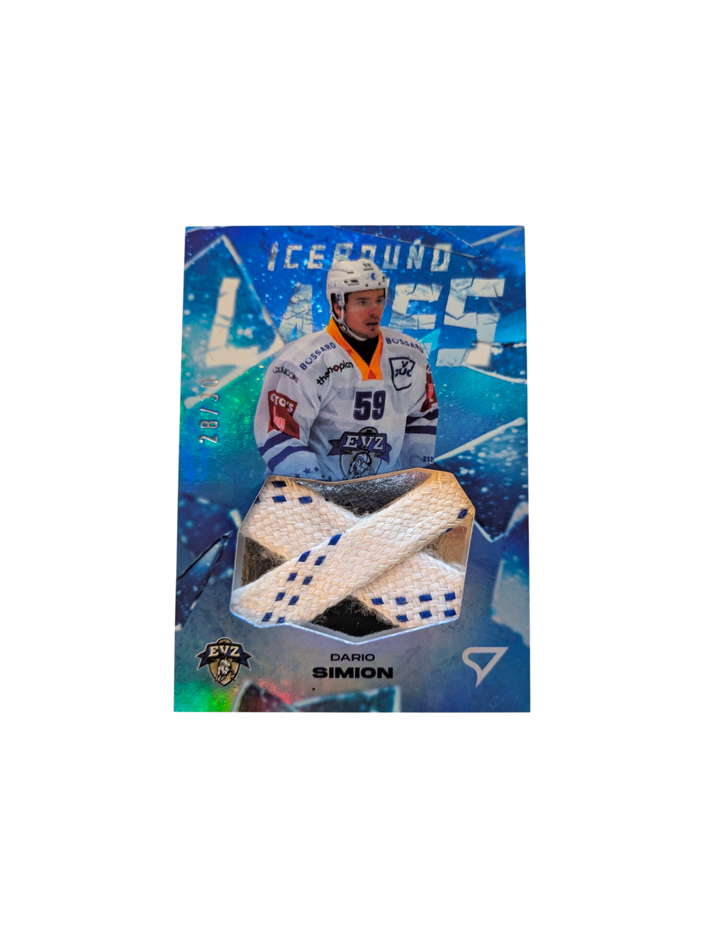 2025 SportZoo National League Series 2 EV Zug IceBound Laces Dario Simion 28/30 card