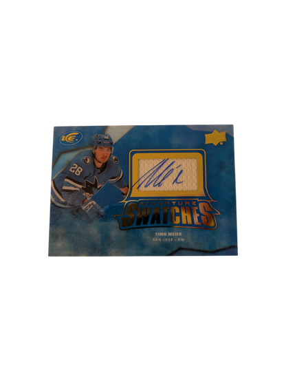 2022 Upper Deck Signature Swatches San Jose Shark Timo Meier Auto Card