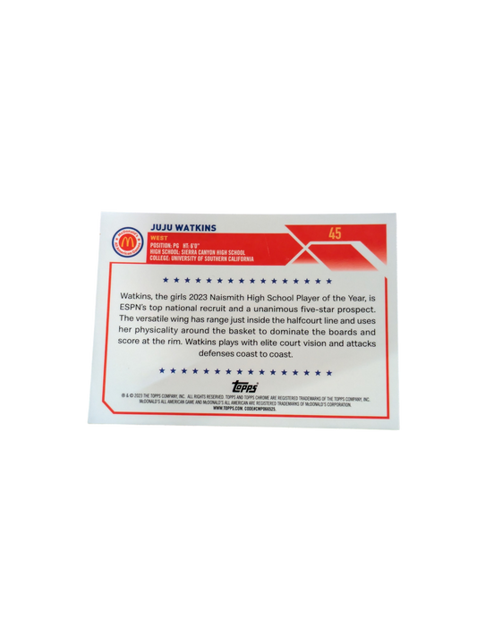 2023 Topps McDonald's All American Games Juju Watkins #45 card