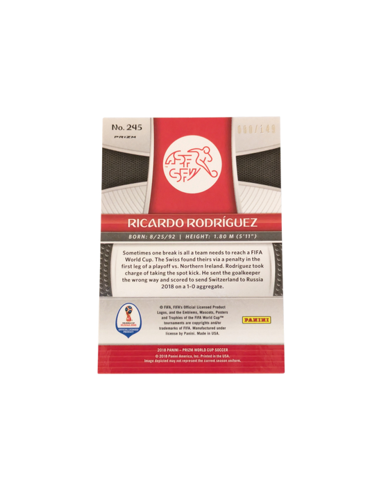 2018 Panini Prizm FIFA World Cup Russia Switzerland Ricardo Rodriguez #245 080/149 card