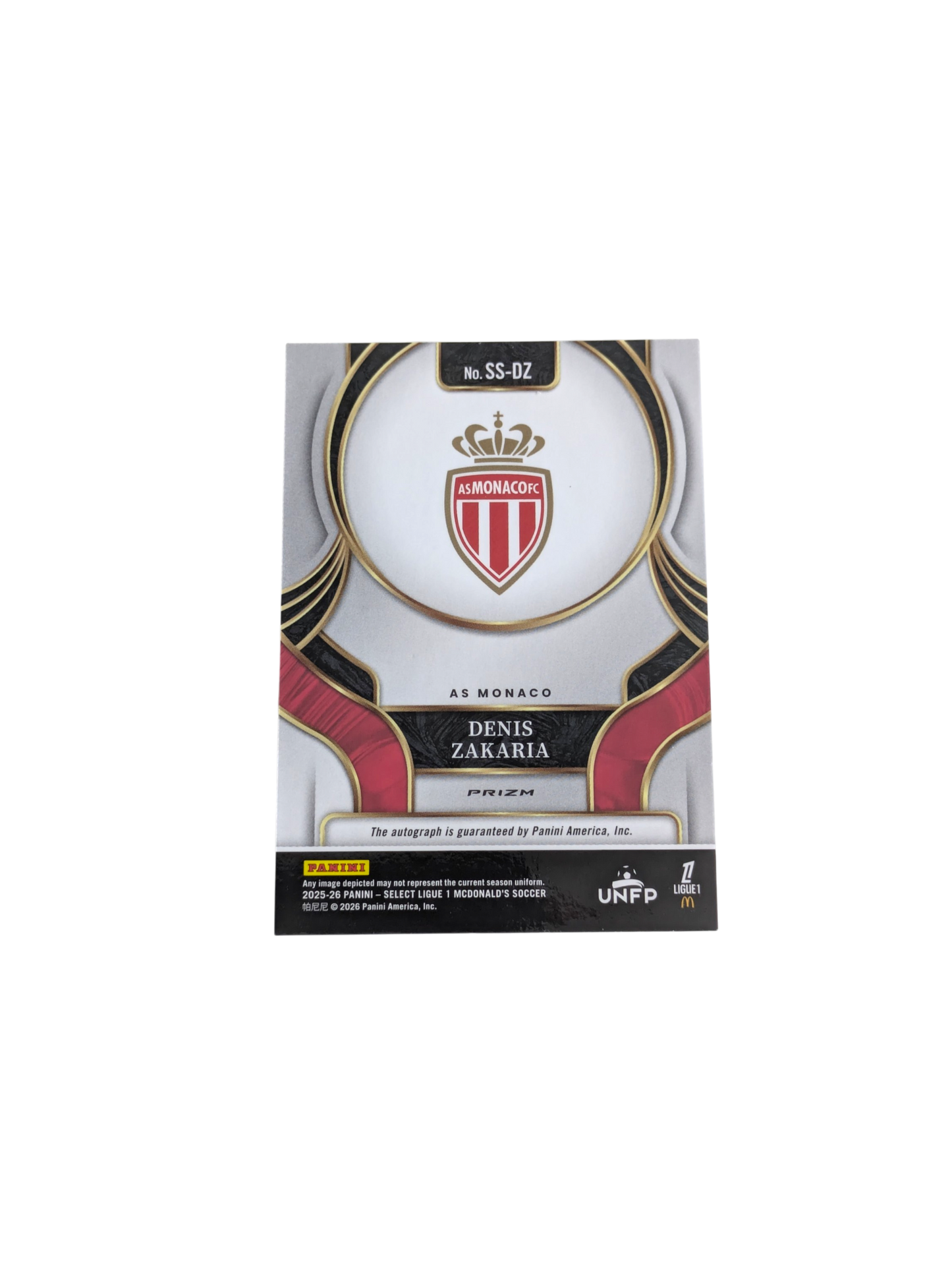 2026 Panini Select Ligue 1 Stade AS Monaco Denis Zakaria Auto card