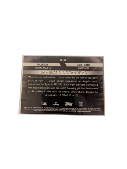 2023 Topps Now Shohei Ohtani v Nolan Ryan Tandems Card