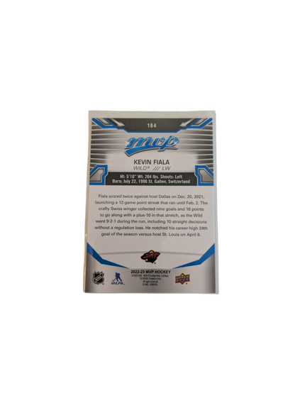 2022 Upper Deck MVP Minnesota Wild Kevin Fiala #184 Card