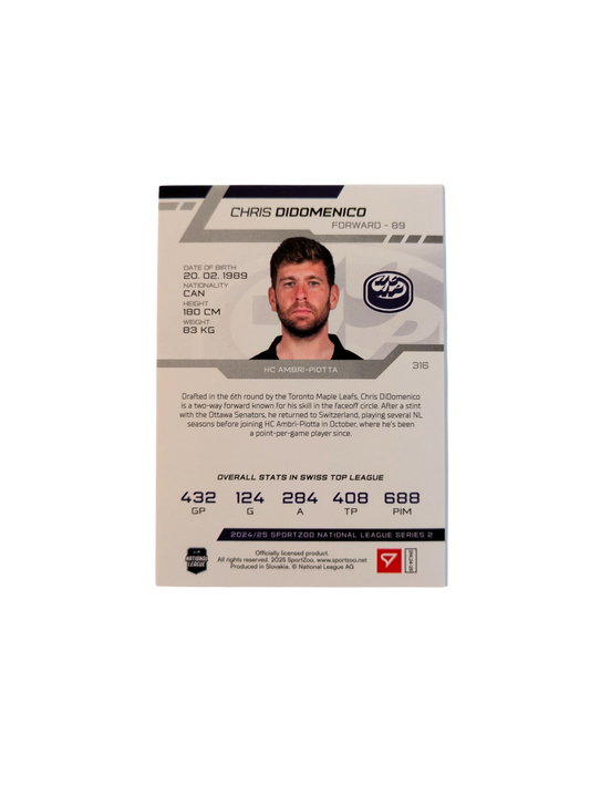 2024 SportZoo National League Series 1 Ambri Piotta Chris Didomenico Gold 05/10 card