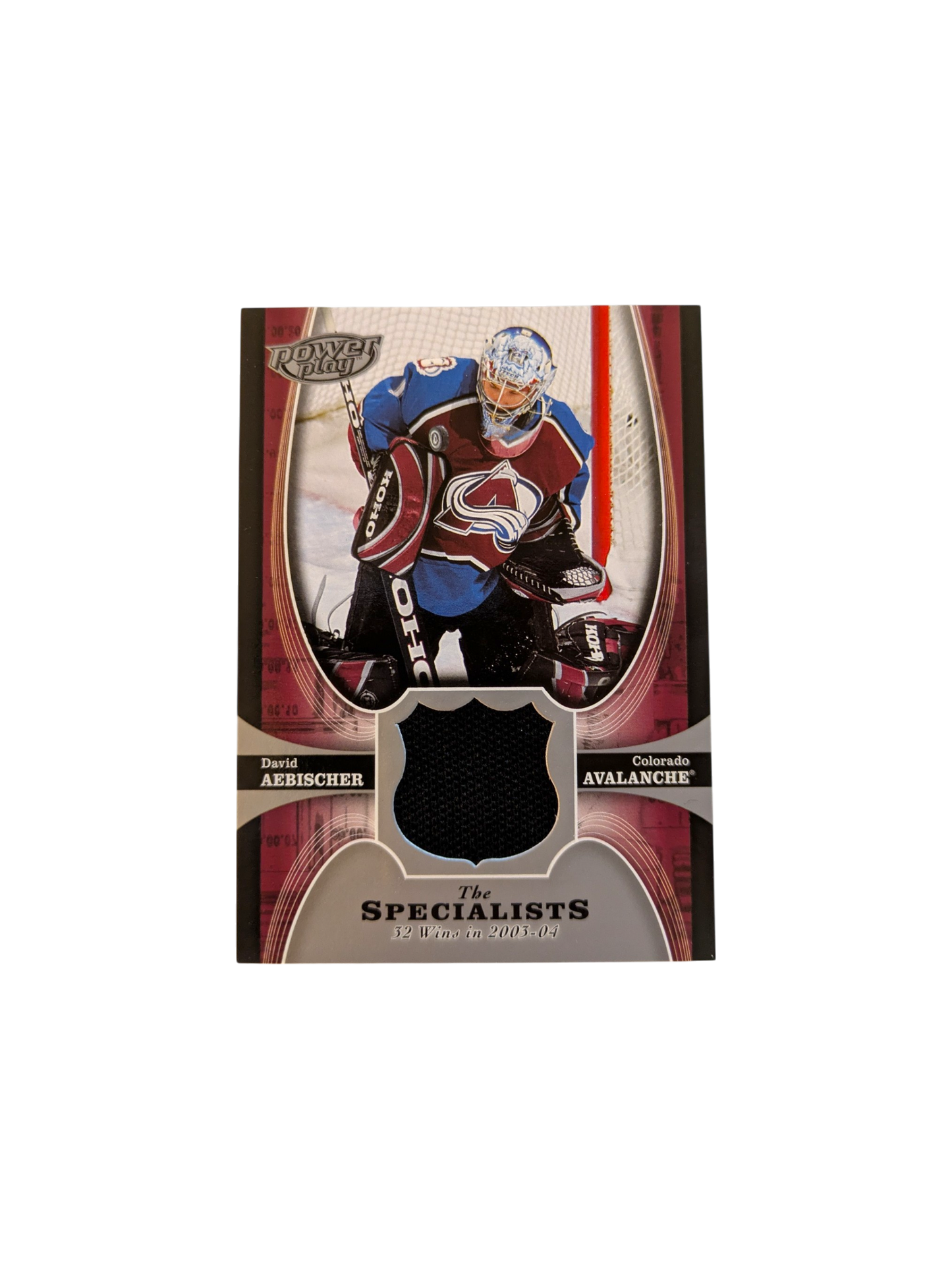 2005 Upper Deck Power Play Colorado Avalanche David Aebischer Patch card