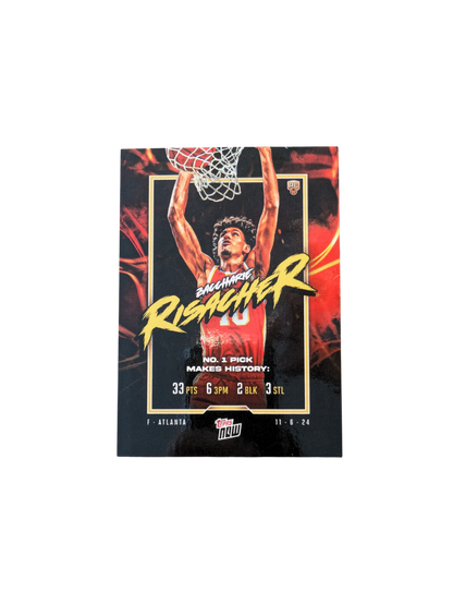 2024 Topps Now Atlanta Hawks Zaccharie Risacher History Rookie Card