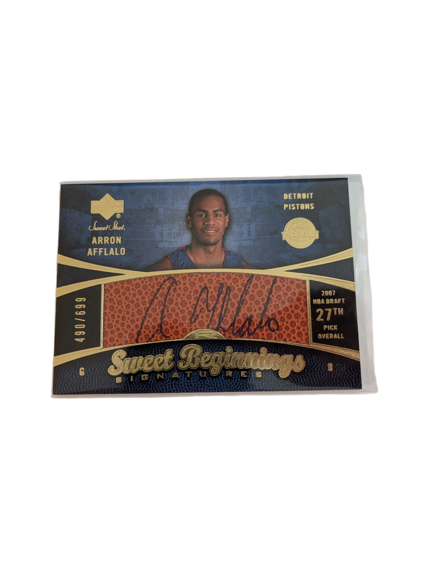 2007 Upper Deck Sweet Beginnings Signatures Detroit Pistons Arron Afflalo Auto Card