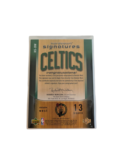 2005 Upper Deck Hardcourt Signatures Boston Celtics Delonte West Auto Card