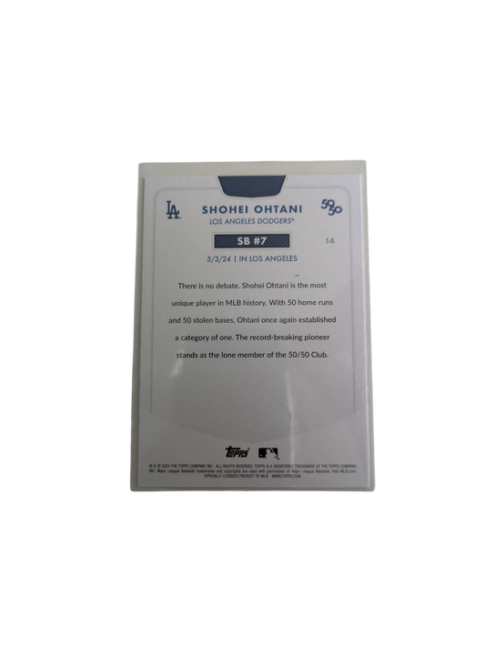 2024 Topps Los Angeles Dodgers Shohei Ohtani 50/50 SB #7 Card