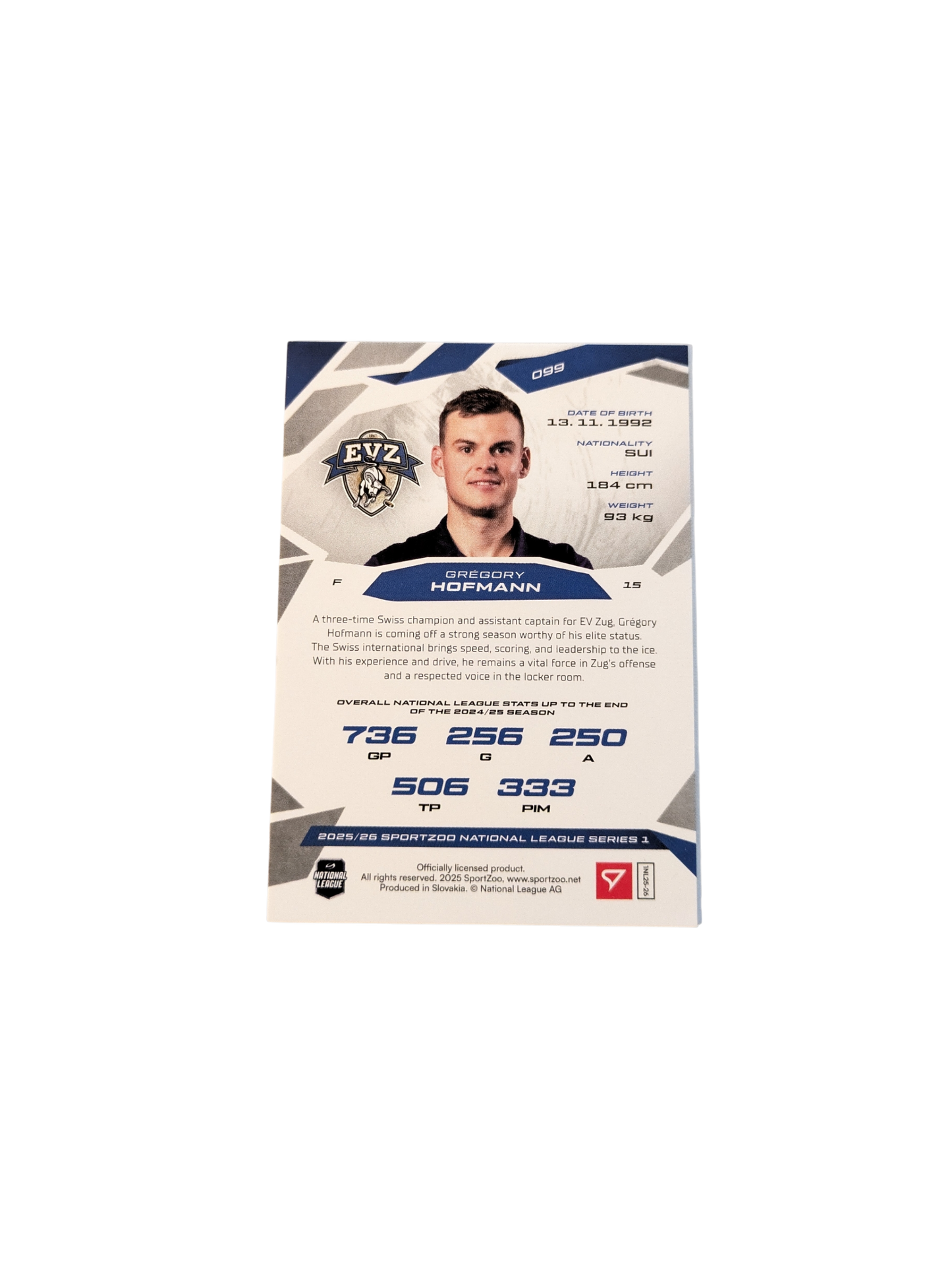 2026 SportZoo National League Zug Grégory Hofmann Gold 10/10 card